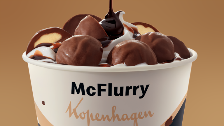 Ative seu modo premium com o novo McFlurry Trufa Língua de Gato Duo do Méqui em parceria com a Kopenhagen